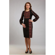 ПЛ046лЧнннн Барвиста вишиванка Заготовка для вишивки - Сукня жіноча Берегиня р.42-54 льон, чорний