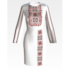 ПЛ046пБнннн Барвиста вишиванка Заготовка для вишивки - Сукня жіноча Берегиня р.42-54 габардин, білий