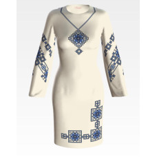 ПЛ048кМнннн Барвиста вишиванка Заготовка для вишивки - Сукня жіноча Весняна р.42-54 атлас, бежевий