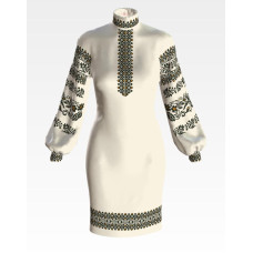 ПЛ058кМнннн Барвиста вишиванка Заготовка для вишивки - Сукня жіноча Сокальська. Ніжність р.42-54 атлас, бежевий