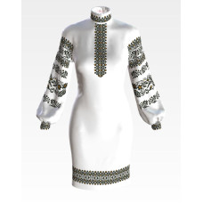 ПЛ058пБнннн Барвиста вишиванка Заготовка для вишивки - Сукня жіноча Сокальська. Ніжність р.42-54 габардин, білий