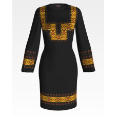 ПЛ063лЧнннн Барвиста вишиванка Заготовка для вишивки - Сукня жіноча Прикарпаття. Оберіг р.42-54 льон, чорний