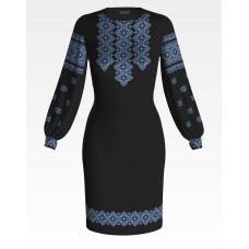 ПЛ065шЧнннн Барвиста вишиванка Заготовка для вишивки - Сукня жіноча Мамина ніжність р.42-54 шовк, чорний