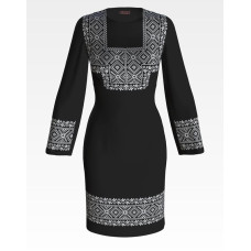 ПЛ066шЧнннн Барвиста вишиванка Заготовка для вишивки - Сукня жіноча Жито р.42-54 шовк, чорний