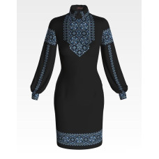 ПЛ067шЧнннн Барвиста вишиванка Заготовка для вишивки - Сукня жіноча Зірка р.42-54 шовк, чорний