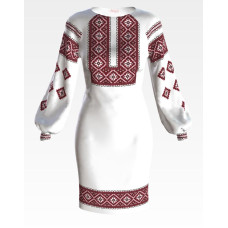 ПЛ068лБнннн Барвиста вишиванка Заготовка для вишивки - Сукня жіноча Старовинний орнамент р.42-54 льон, білий