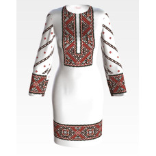 ПЛ070лБнннн Барвиста вишиванка Заготовка для вишивки - Сукня жіноча Поділля р.42-54 льон, білий