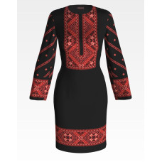 ПЛ070лЧнннн Барвиста вишиванка Заготовка для вишивки - Сукня жіноча Поділля р.42-54 льон, чорний