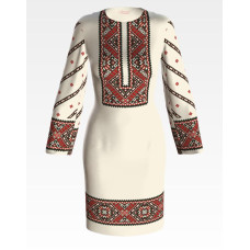 ПЛ070лМнннн Барвиста вишиванка Заготовка для вишивки - Сукня жіноча Поділля р.42-54 льон, бежевий