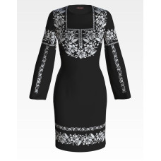 ПЛ072лЧнннн Барвиста вишиванка Заготовка для вишивки - Сукня жіноча Лілея р.42-54 льон, чорний