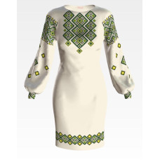 ПЛ073кМнннн Барвиста вишиванка Заготовка для вишивки - Сукня жіноча Жито р.42-54 атлас, бежевий