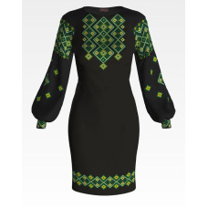 ПЛ073лЧнннн Барвиста вишиванка Заготовка для вишивки - Сукня жіноча Жито р.42-54 льон, чорний