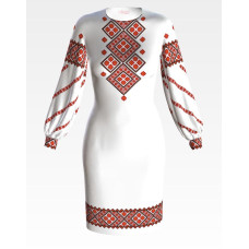 ПЛ074лБнннн Барвиста вишиванка Заготовка для вишивки - Сукня жіноча Світанок р.42-54 льон, білий