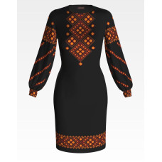 ПЛ074лЧнннн Барвиста вишиванка Заготовка для вишивки - Сукня жіноча Світанок р.42-54 льон, чорний