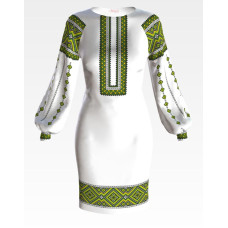 ПЛ076лБнннн Барвиста вишиванка Заготовка для вишивки - Сукня жіноча Вогняна р.42-54 льон, білий