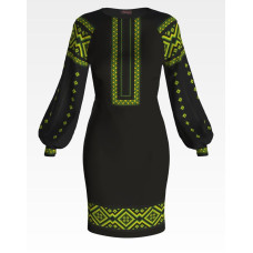 ПЛ076шЧнннн Барвиста вишиванка Заготовка для вишивки - Сукня жіноча Вогняна р.42-54 шовк, чорний