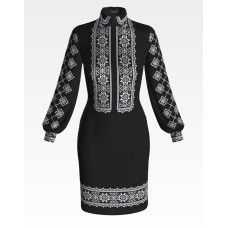 ПЛ077шЧнннн Барвиста вишиванка Заготовка для вишивки - Сукня жіноча Стильна р.42-54 шовк, чорний