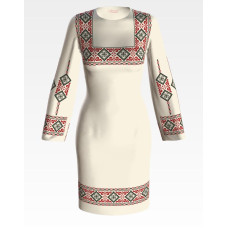 ПЛ078кМнннн Барвиста вишиванка Заготовка для вишивки - Сукня жіноча Елегантна р.42-54 атлас, бежевий