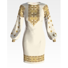 ПЛ079кМнннн Барвиста вишиванка Заготовка для вишивки - Сукня жіноча Жито р.42-54 атлас, бежевий