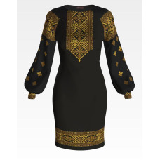 ПЛ079шЧнннн Барвиста вишиванка Заготовка для вишивки - Сукня жіноча Жито р.42-54 шовк, чорний