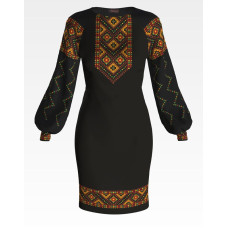 ПЛ080лЧнннн Барвиста вишиванка Заготовка для вишивки - Сукня жіноча Писанка р.42-54 льон, чорний