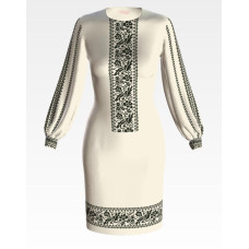 ПЛ082дМнннн Барвиста вишиванка Заготовка для вишивки - Сукня жіноча Сокальська сучасна р.42-54 домоткане полотно, бежевий