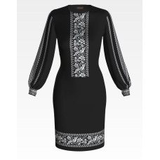 ПЛ082шЧнннн Барвиста вишиванка Заготовка для вишивки - Сукня жіноча Сокальська сучасна р.42-54 шовк, чорний