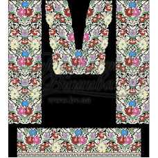 ПЛ090шЧнннн Барвиста вишиванка Заготовка для вишивки - Сукня жіноча Борщівська сучасна р.42-54 шовк, чорний