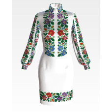 ПЛ094лБнннн Барвиста вишиванка Заготовка для вишивки - Сукня жіноча Буковинський край р.42-54 льон, білий