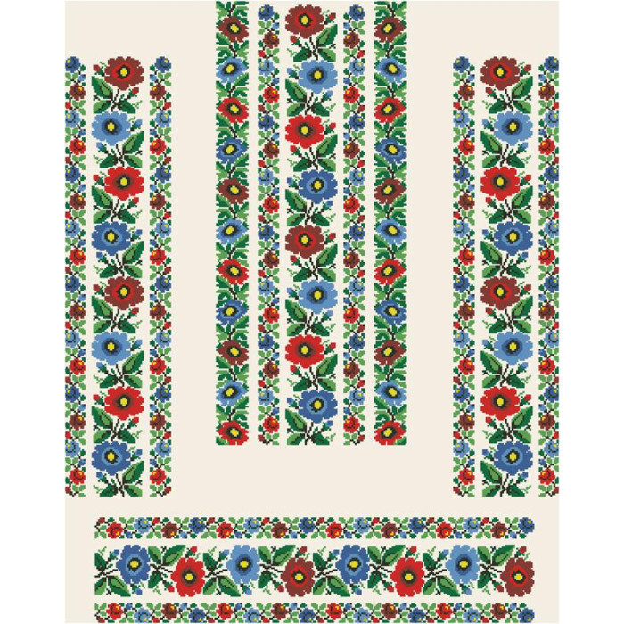 ПЛ097лМнннн Барвиста вишиванка Заготовка для вишивки - Сукня жіноча Буковинська сучасна р.42-54 льон, бежевий