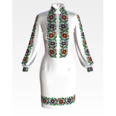 ПЛ099пБнннн Барвиста вишиванка Заготовка для вишивки - Сукня жіноча Буковинська сучасна р.42-54 габардин, білий