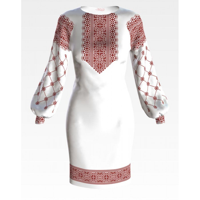 ПЛ100дБнннн Сукня жіноча домоткане, білий. Барвиста вишиванка. Заготовка для вишивки бісером