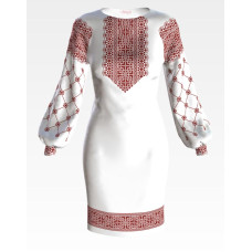 ПЛ100пБнннн Барвиста вишиванка Заготовка для вишивки - Сукня жіноча Полісся р.42-54 габардин, білий