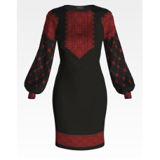 ПЛ100шЧнннн Барвиста вишиванка Заготовка для вишивки - Сукня жіноча Полісся р.42-54 шовк, чорний