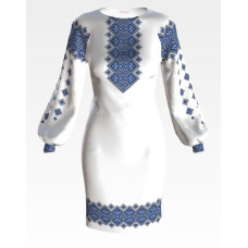 ПЛ107пБнннн Барвиста вишиванка Заготовка для вишивки - Сукня жіноча Берегиня р.42-54 габардин, білий