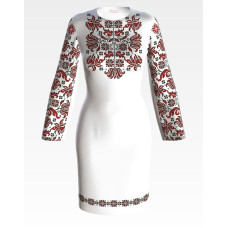 ПЛ108пБнннн Барвиста вишиванка Заготовка для вишивки - Сукня жіноча Дерево життя р.42-54 габардин, білий