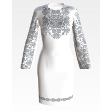 ПЛ109пБнннн Барвиста вишиванка Заготовка для вишивки - Сукня жіноча Дерево життя р.42-54 габардин, білий