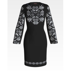 ПЛ109шЧнннн Барвиста вишиванка Заготовка для вишивки - Сукня жіноча Дерево життя р.42-54 шовк, чорний