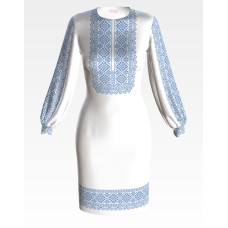 ПЛ110пБнннн Барвиста вишиванка Заготовка для вишивки - Сукня жіноча Роса р.42-54 габардин, білий