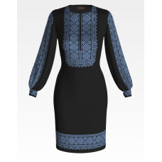 ПЛ110шЧнннн Барвиста вишиванка Заготовка для вишивки - Сукня жіноча Роса р.42-54 шовк, чорний