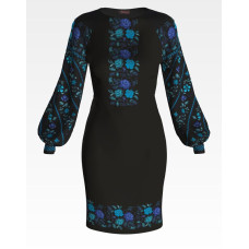 ПЛ111шЧнннн Барвиста вишиванка Заготовка для вишивки - Сукня жіноча Лазурова р.42-54 шовк, чорний