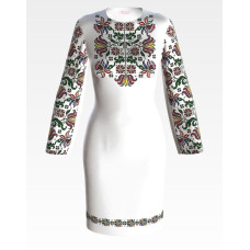 ПЛ112пБнннн Барвиста вишиванка Заготовка для вишивки - Сукня жіноча Дерево життя р.42-54 габардин, білий