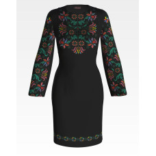 ПЛ112шЧнннн Барвиста вишиванка Заготовка для вишивки - Сукня жіноча Дерево життя р.42-54 шовк, чорний