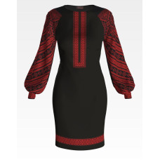 ПЛ113шЧнннн Барвиста вишиванка Заготовка для вишивки - Сукня жіноча Західне Поділля р.42-54 шовк, чорний