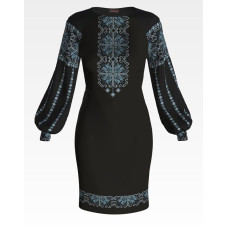 ПЛ116шЧнннн Барвиста вишиванка Заготовка для вишивки - Сукня жіноча Ніжний орнамент р.42-54 шовк, чорний