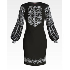 ПЛ118шЧнннн Барвиста вишиванка Заготовка для вишивки - Сукня жіноча Сокальська троянда р.42-54 шовк, чорний