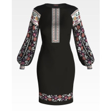 ПЛ121шЧнннн Барвиста вишиванка Заготовка для вишивки - Сукня жіноча Калина р.42-54 шовк, чорний