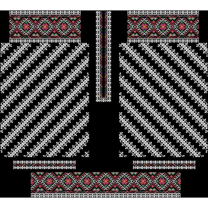 ПЛ122шЧнннн Барвиста вишиванка Заготовка для вишивки - Сукня жіноча Борщівська р.42-54 шовк, чорний