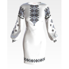 ПЛ125пБнннн Барвиста вишиванка Заготовка для вишивки - Сукня жіноча Загадкова р.42-54 габардин, білий