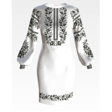 ПЛ126пБнннн Барвиста вишиванка Заготовка для вишивки - Сукня жіноча Сокальська квітка р.42-54 габардин, білий